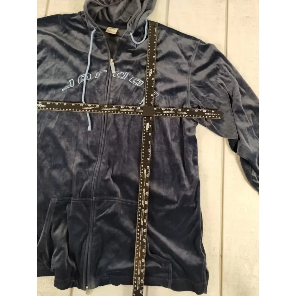 Nike Air Jordan VTG XXL Full Zipper Hoodie Blue Soft w/Front Pockets